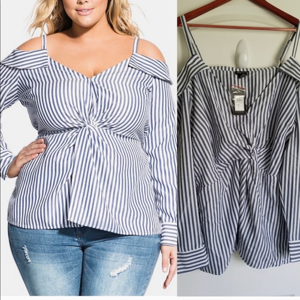 City Chic Cold Shoulder Top